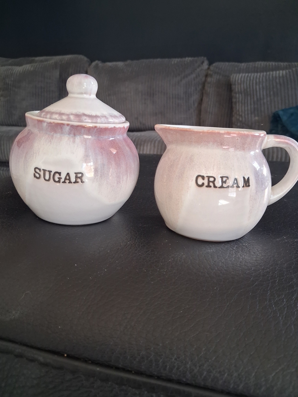 Cream & Sugar Ceramic Set in Blush White - Home Dining